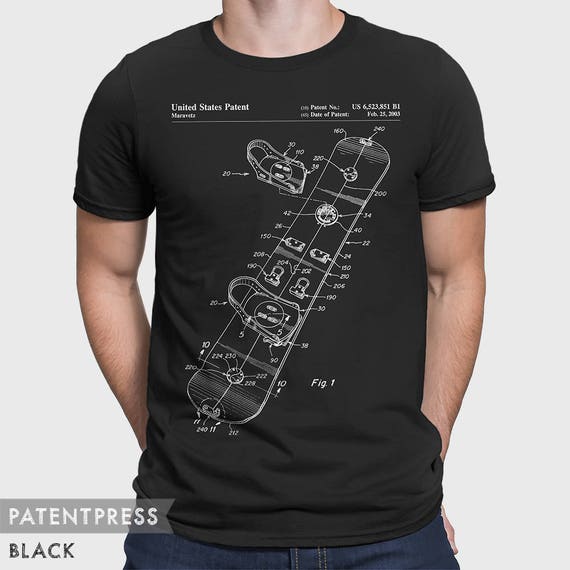 klif Rennen Onderzoek het Snowboard Patent T-shirt Snowboard Gifts Snowboarder Shirt - Etsy