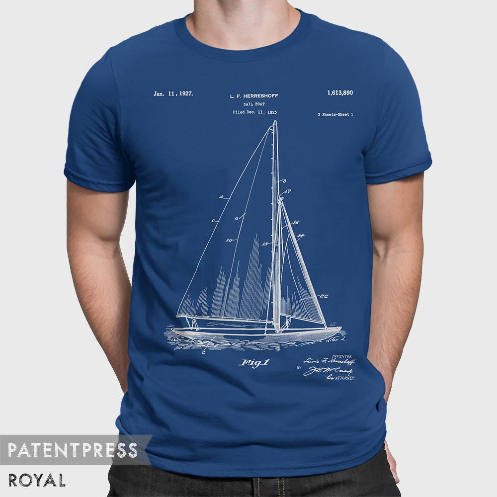 Sailboat T-shirt, Herreshoff Sailboat T Shirt, Sailboat Patent Sailing Gift  for Sailor, Nautical Gift, Vintage Sail Boat Clothing P142 -  Canada