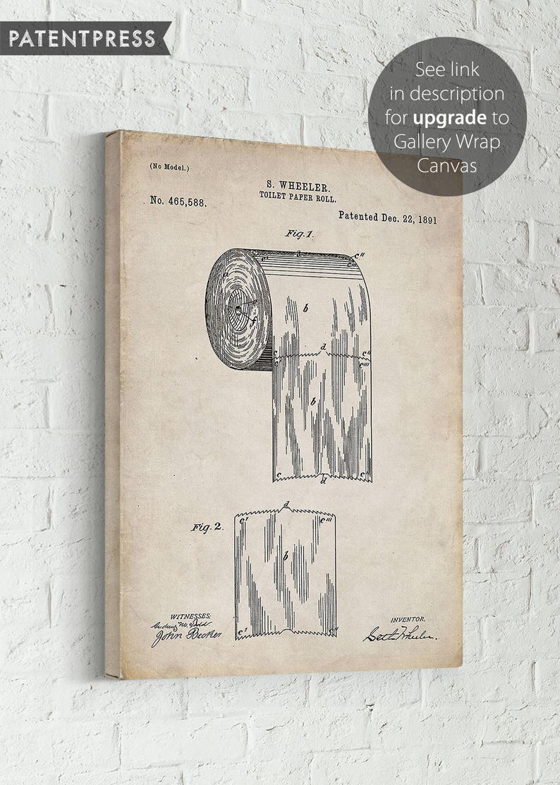 Bathroom Art for Bathroom Decor Toilet Paper Patent Bathroom Etsy