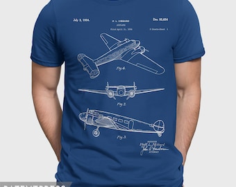 Airplane Patent T-Shirt, Lockheed Electra Plane Shirt, Aviation Fan, Gift For Airplane Enthusiast, Flight Simulator Fan P180