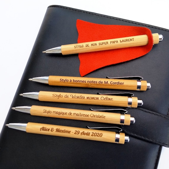 Holz-Kugelschreiber Mit Gravur 'Maman Je T’aime' – Perfektes Geschenk Für Mama