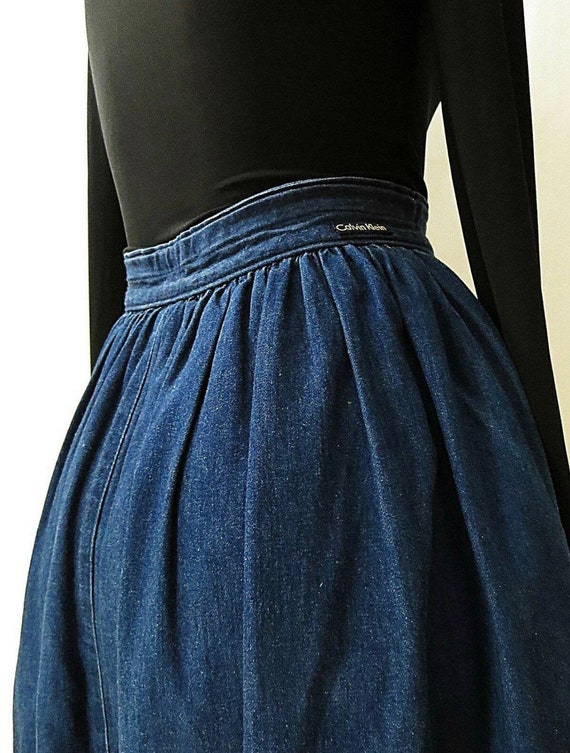 Rare Vintage Calvin Klein 90s 1990s Jeans Skirt |… - image 5