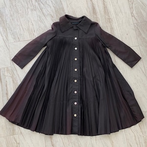 RARE 50s-60s Oscar De La Renta Pleated Accordion A-Line Trapeze Jacket Coat | Sz Small-Medium