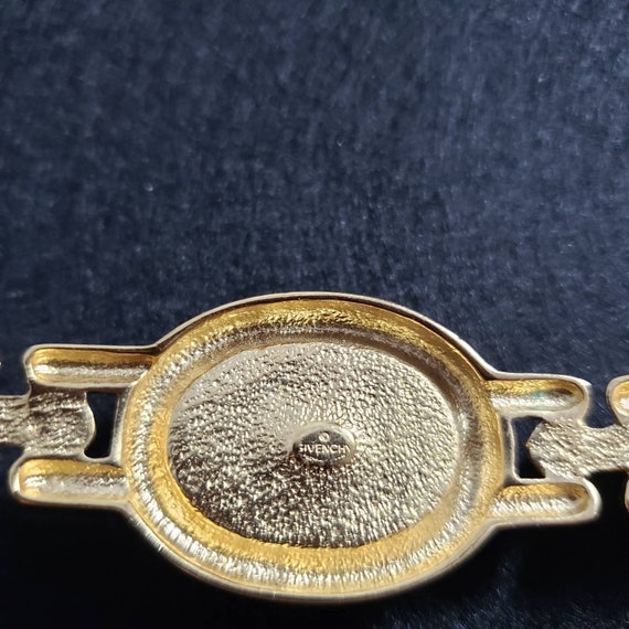 Vintage Givenchy Brooch Goldtone Link Look with F… - image 4