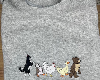 Bear and Friends Animal Parade Embroidered Sweatshirt