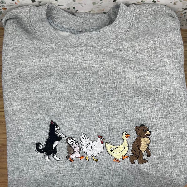 Bear and Friends Animal Parade Embroidered Sweatshirt