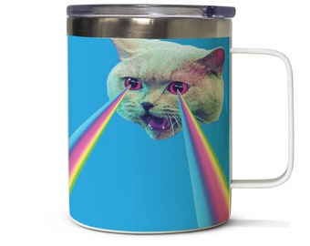 16.5 x 16.5 x 15 cm Porcelain Multi Coloured Cat Wrendale WNLU78753-XW Travel Mug