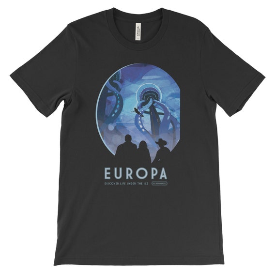 Europa Poster Print T-shirt From NASA. Space Travel. Ringspun Soft