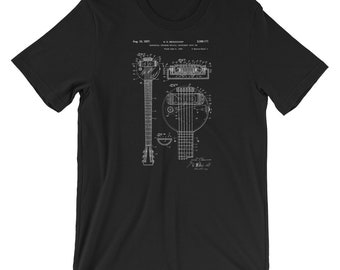 Steel-Gitarre Patent-t-shirt - Gitarre Shirt - Gitarre Geschenk - Musik Patent Kunst - Musik Shirt-auf schwarz rot weiß oder grau Premium T-Shirt aus Baumwolle.
