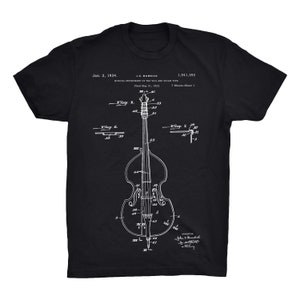 Cello Patent T-Shirt On Black, Red, White or Gray - 100% Soft Premium Cotton T-Shirt - Soft and Comfy Tee