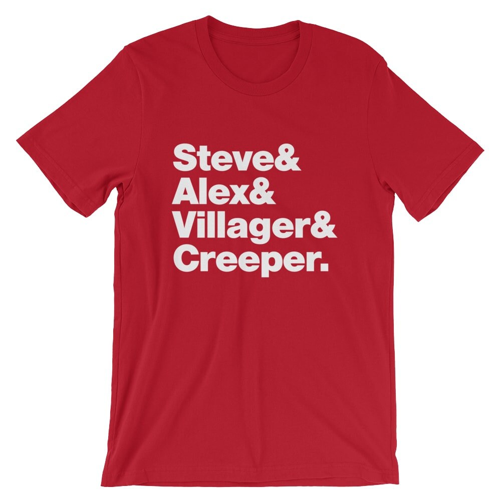 Minecraft Shirt - Steve, Alex, Villager, and Creeper - Video Game Shirt-  Minecraft Gift- Multiple Colors, Soft Premium Cotton T-Shirt sold by  LynBien-aimmsaba mphd, SKU 38840395