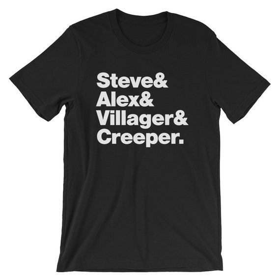 Camisa Minecraft Steve Alex Villager e Creeper Camisa de videogame Presente Minecraft Varias cores camiseta macia de algodao premium Etsy Portugal