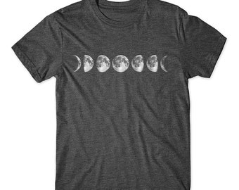 Moon T-Shirt on Dark Gray, Light Gray, and White - Soft Premium Cotton T-Shirt - Soft And Comfy Tee