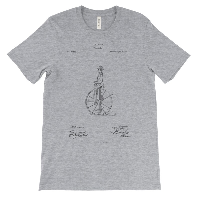Unicycle Patent Tshirt. Unicycle Shirt Clothing Tee Unicycle Etsy