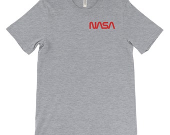 NASA T-Shirt Soft Cotton Tee. NASA Logo shirt. Astronaut. National Aeronautics & Space Administration. Space Travel.  Black White Gray.