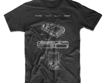 Atari Game Boy Patent T-Shirt. Video Game Tee. Gamer Shirt, Gift for Him. Gift for Her.  Unisex. Sizes S-3X. Black, Red, White, or Gray.