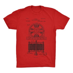Electro Motor Patent T-Shirt. Nikola Tesla Patent Shirt. Tesla Invention Tee. Electric Motor. Soft Cotton Tee, Comfy. Tesla Blueprint Shirt. image 2