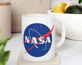 Taza de cerámica de la NASA: regalo para amantes del café, entusiastas del espacio, decoración de ciencia ficción, taza para el hogar, artículos para beber con temática astronómica.