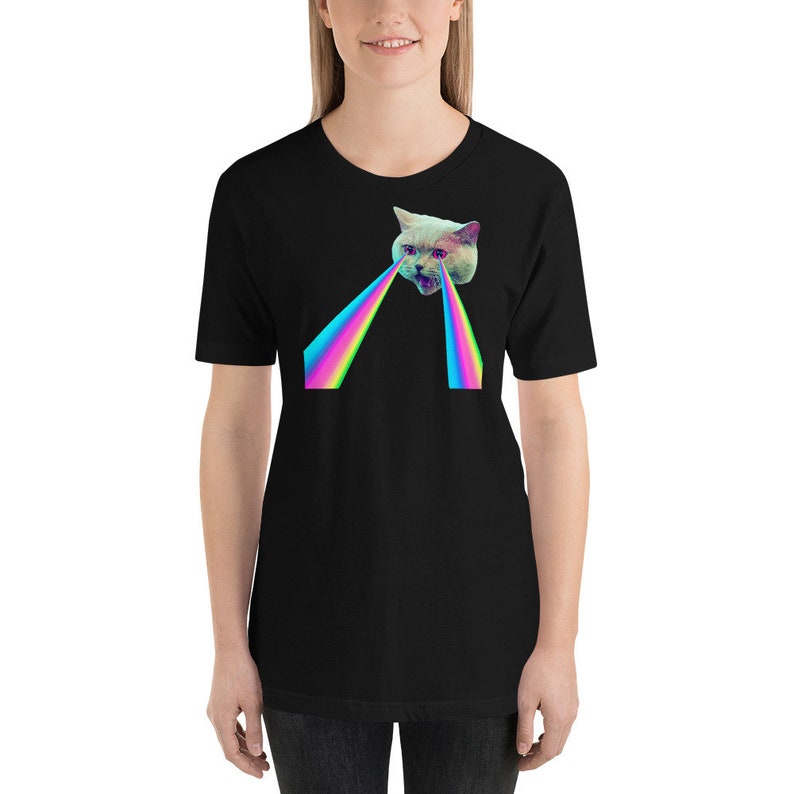 Laser Cat Tshirt. Premium Soft Cotton Tee. Comfy Etsy