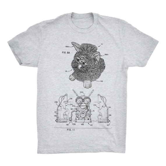 Furby T-shirt. Cute Toy Patent Print 
