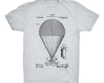 Airship Patent T-Shirt. Airship Blueprint T-Shirt. Flying Machine T-shirt. Patent Shirt. Printed on Soft Cotton Tee, Comfy.
