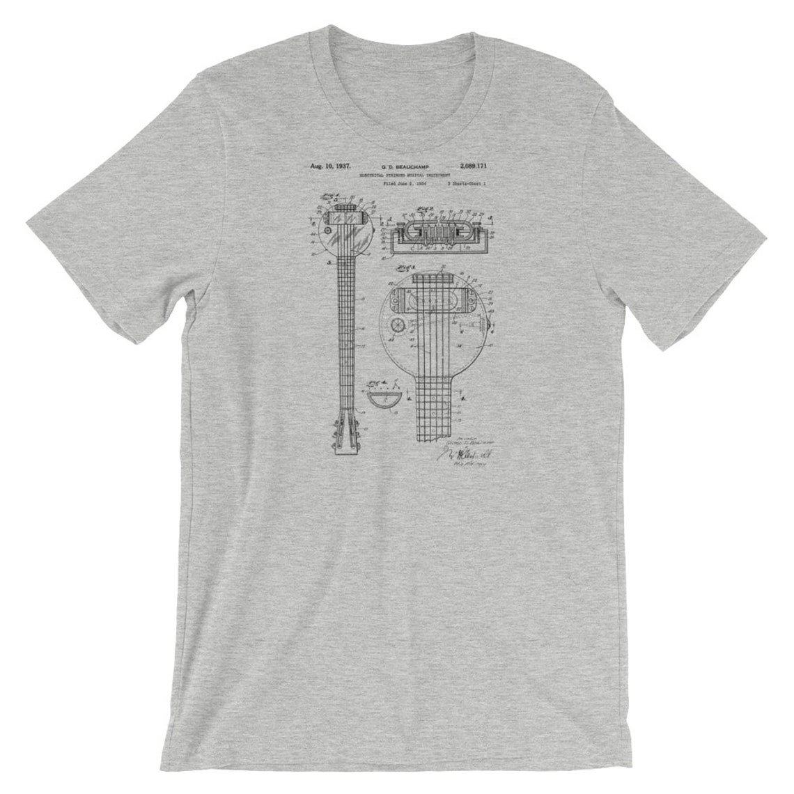 Steel Guitar Patent Tshirt Guitar Shirt Guitar Gift Etsy