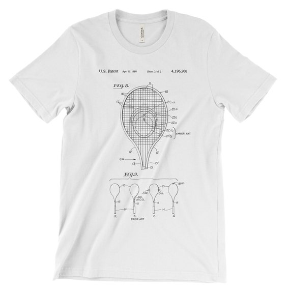 Vintage 1891 Tennis Racket Patent Drawing Gift T-Shirt Vintage 1891 Tennis Racket Patent Drawing Gift T-Shirt