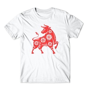 Year of the Ox Shirt. On Black or White Soft Cotton  Premium Shirt. Chinese New Year Tee. Comfy!