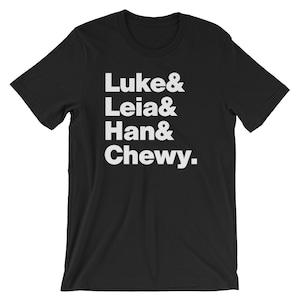 Star Wars Shirt - Star Wars Movie tshirt - Luke Leia Han Chewbacca  T-Shirt - SciFi  -  Multiple Colors, Soft Premium Cotton T-Shirt