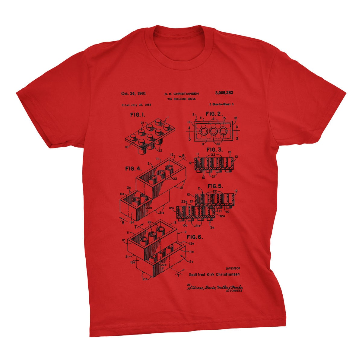 Lego Brick Patent Tee or Etsy Black, T-shirt. Lego Red, Blueprint. in White, Ringspun Gray. Available Sizes Cotton Lego S-3X. Patent. Soft 