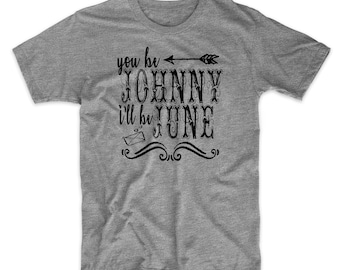 Johnny And June T-shirt on Black Soft Cotton Premium Women's Tee. On Gray or Black Women's Tee. Johnny Cash and June Carter. Country. Comfy!