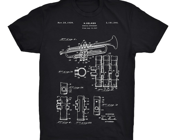 Trumpet Patent Tshirt Trumpet Shirt Trumpet Gift Music Etsy