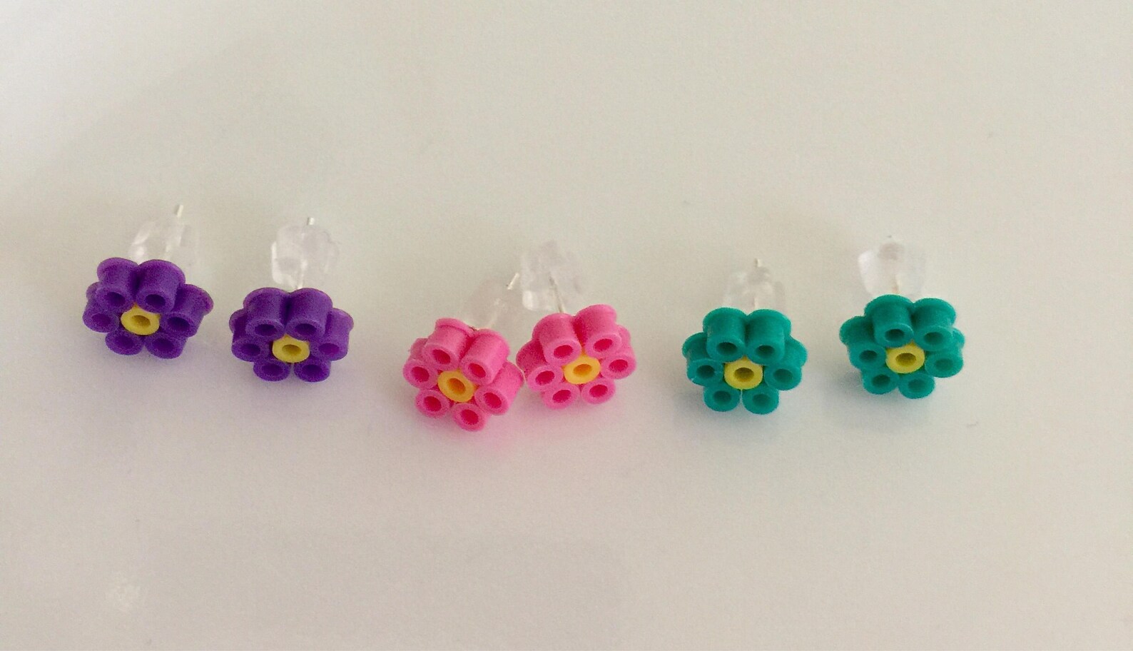 Flower Perler Earrings Etsy