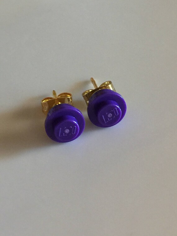 Brick Earrings Purple Built of Lego® Etsy Kong