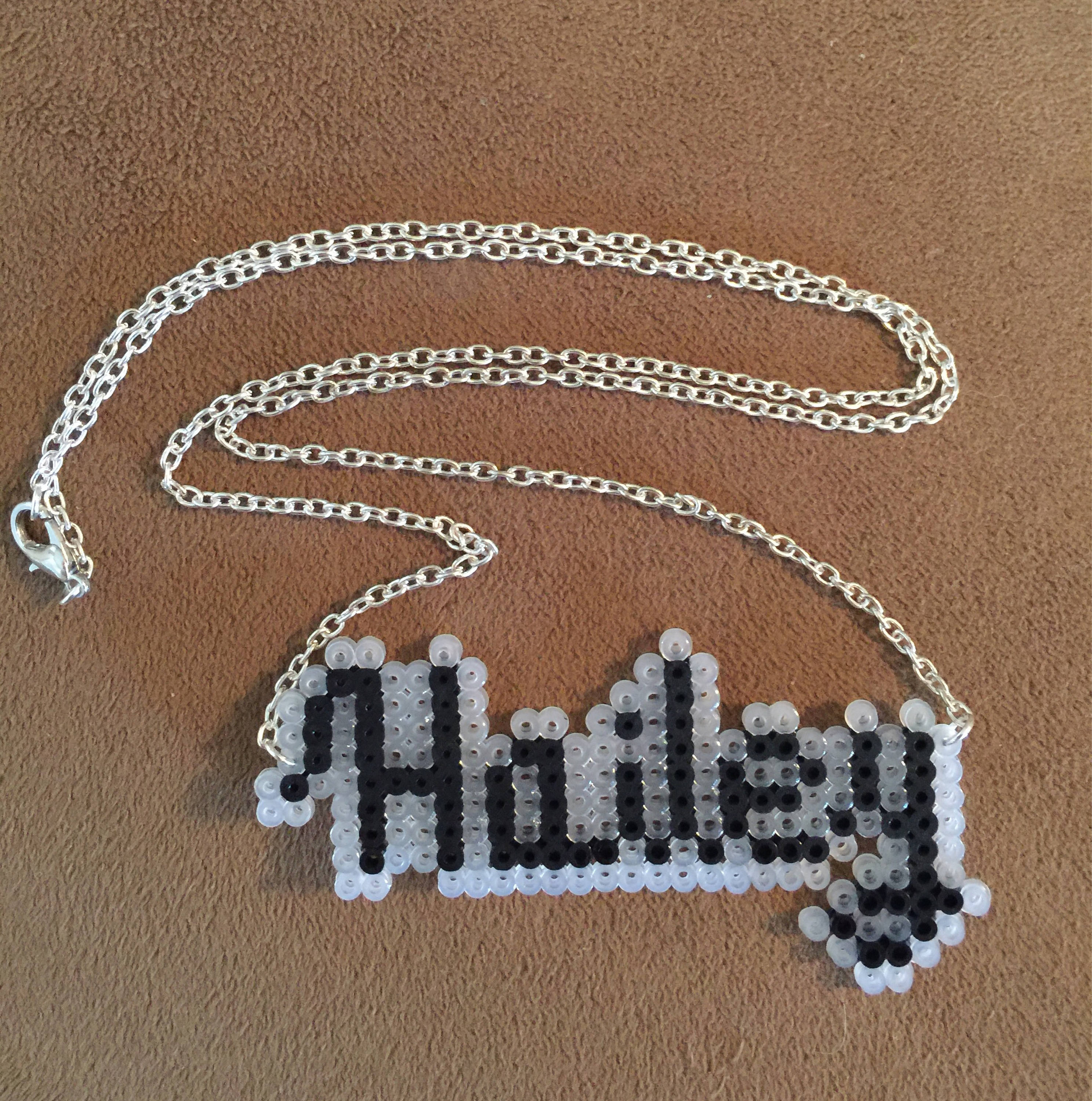 Personalized name necklace custom perler bead jewelry Etsy