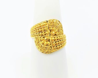22K Solid Yellow Gold Ring Genuine Hallmarked 916 Handcrafted 7.25 US