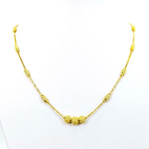 Beautiful 22K Gold Box Beads Chain Necklace 16 in Choker Genuine Hallmarked 916