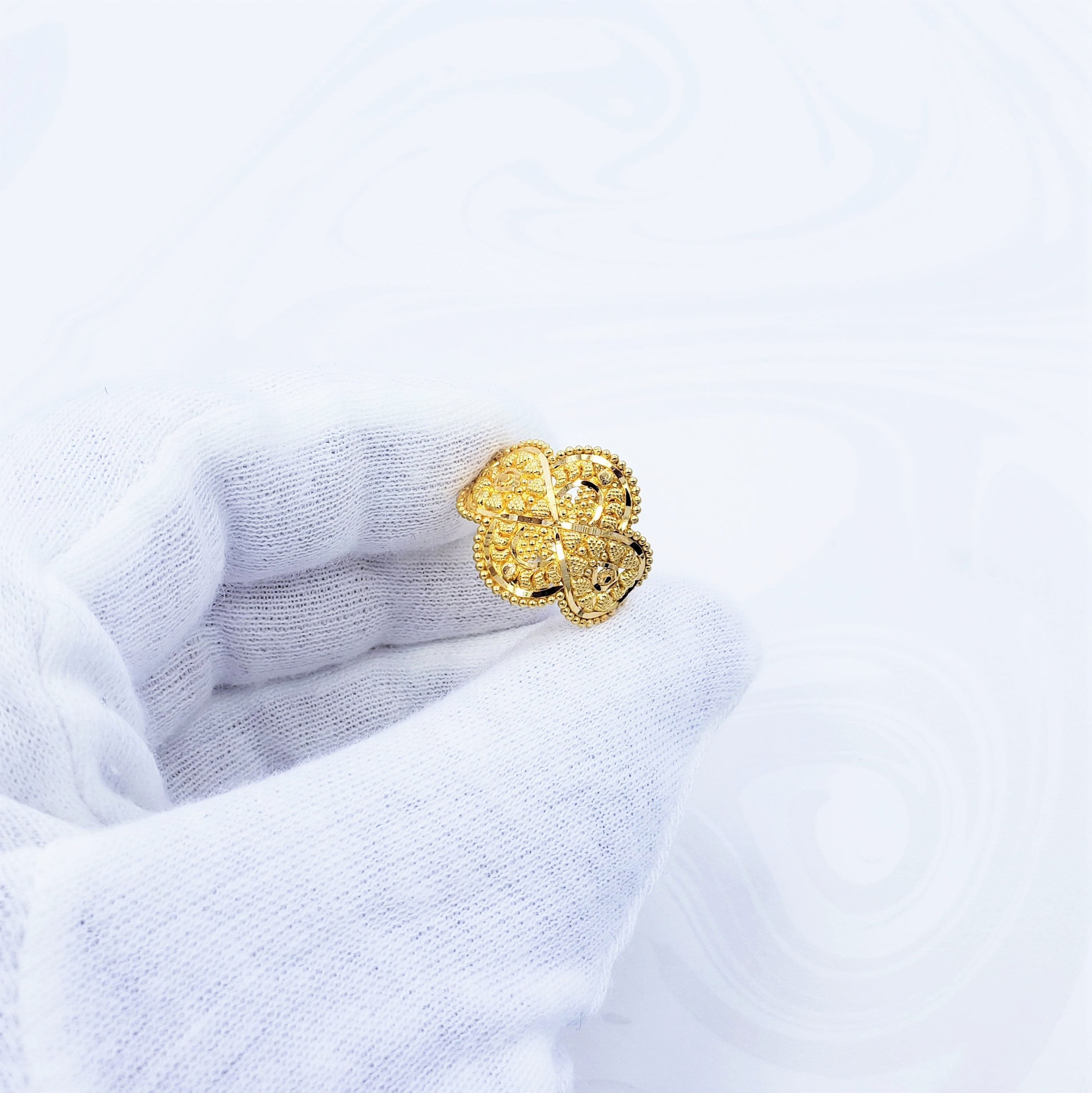 GOLDSHINE 22K Solid Gold RING US 7.25 Female Genuine | Etsy