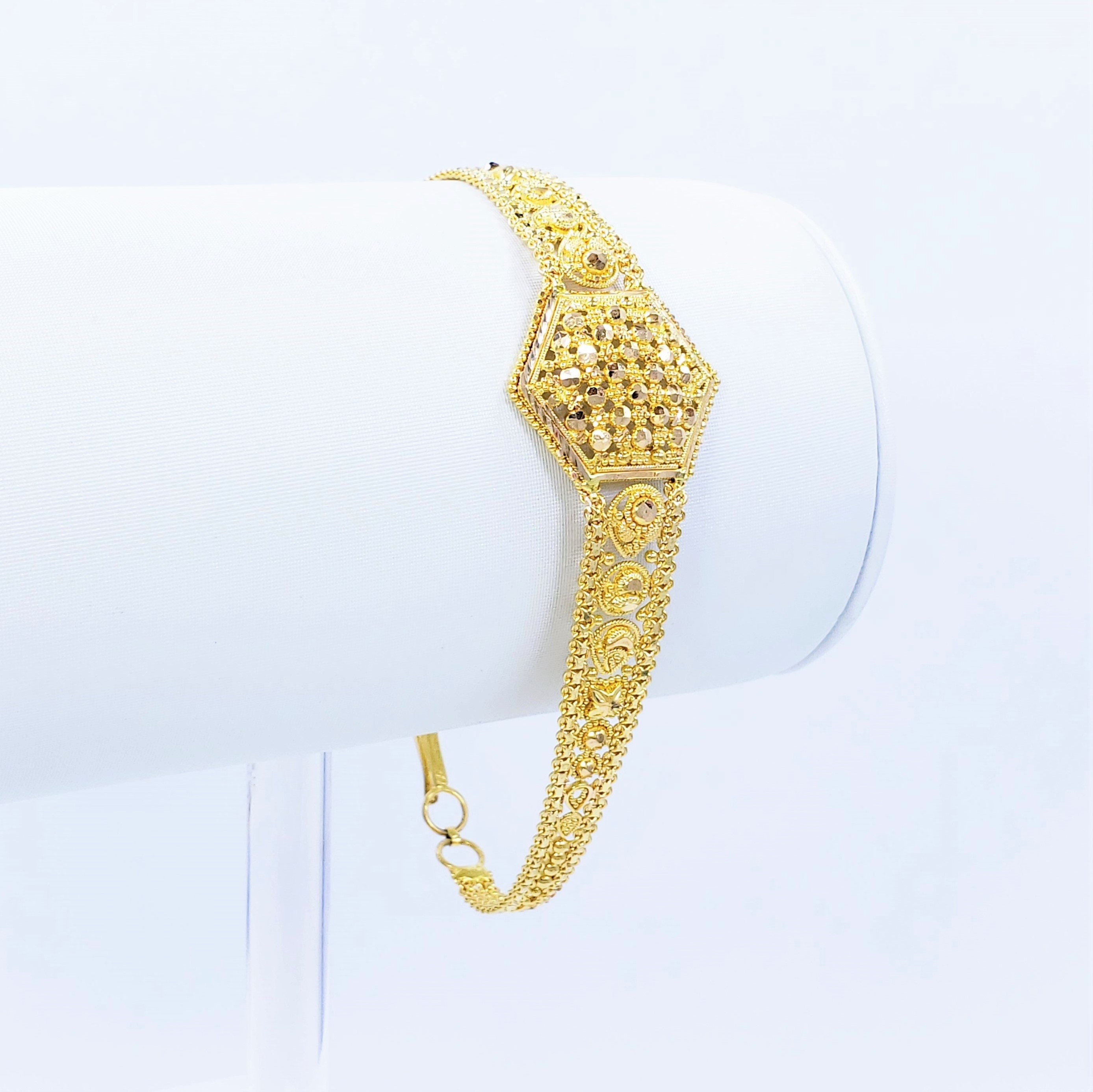 22K Solid Yellow Gold Women Bracelet 6.57.75 Genuine