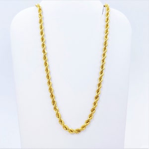 Genuine 22K Yellow Gold Rope Chain Necklace 18.25