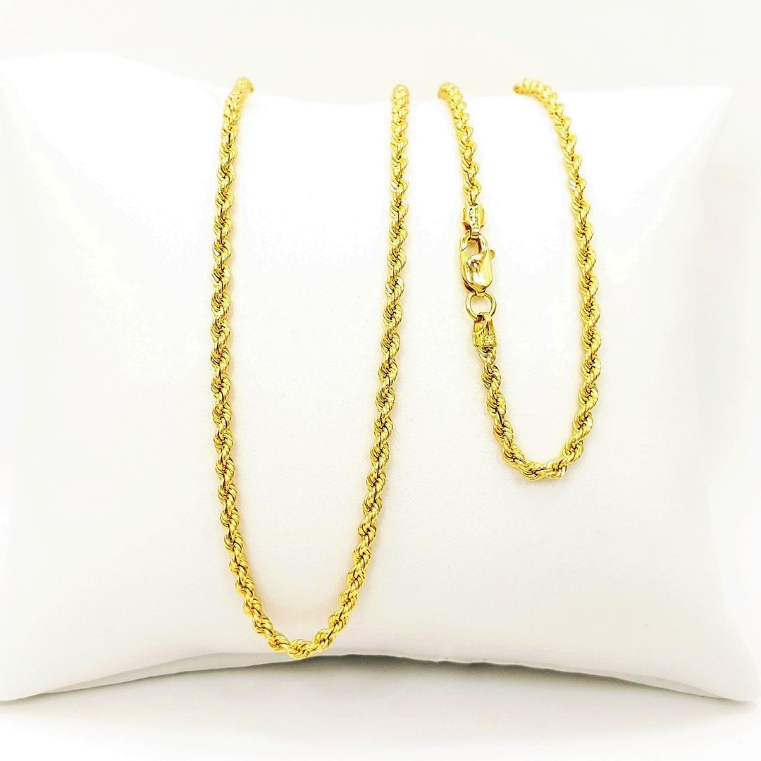 Italian Rope Chain Types 22K Gold Italian Rope Chain Necklace 17.75