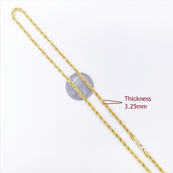 Genuine 22K Yellow Gold Rope Chain 
