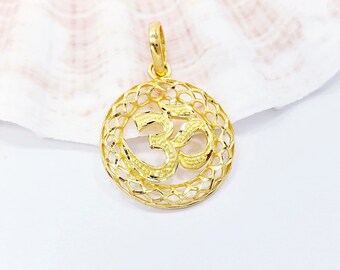 22k Gold Om Pendant - Etsy