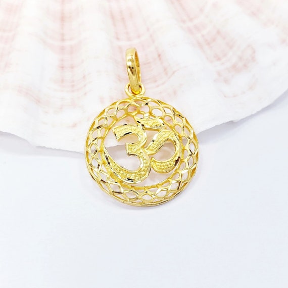 GOLDSHINE 22K Solid Gold Pendant Ohm Om 