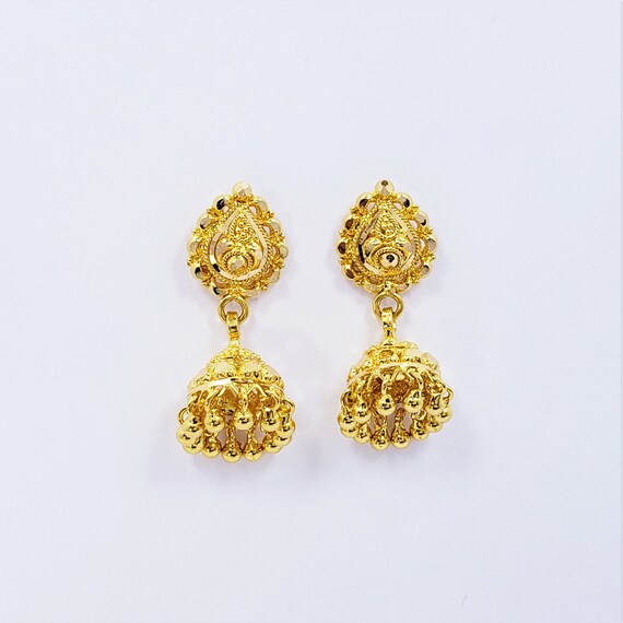 22k Gold Earrings Chandelier Jhumka Genuine Hallmarked 916 Etsy 22k Gold Earrings Chandelier Jhumka Genuine Hallmarked 916 Etsy