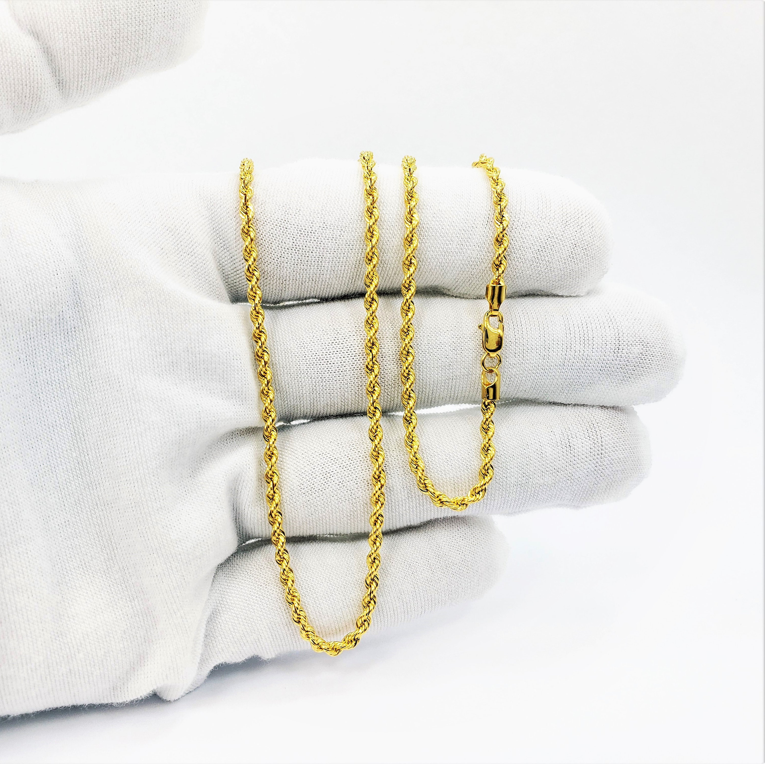 Italian Rope Chain Types 22K Gold Italian Rope Chain Necklace 21.75