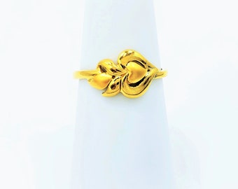 22K Solid Yellow Gold Ring US 6.5 Female Genuine Hallmarked 916 GOLDSHINE