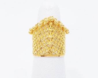 専用　ハインリッヒ　22kゴールド　八芒星ギルト　ショープレート GOLDSHINE 22K Solid Gold Ring With Danglers US 5.5 Stamp 916