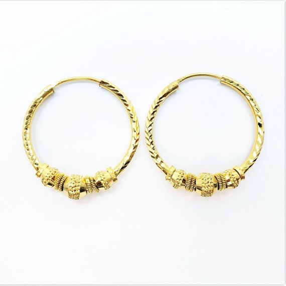 Gold hoop hotsell earrings 22k