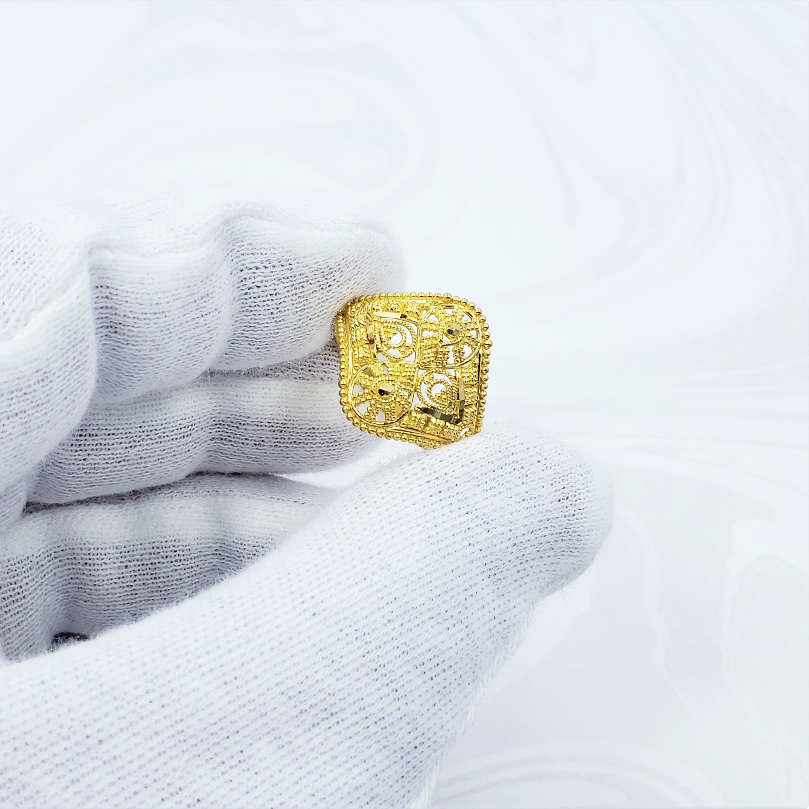 RING Genuine 22K Solid Gold Size US 7.5 Women Hallmark 916 | Etsy